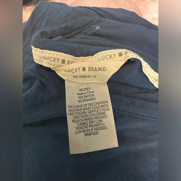 Lucky Brand Blue graphic roadtrip Soft Oversized T-shirt Size XXL #1349 - Picture 4 of 6